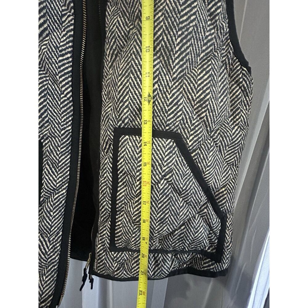 J Crew (S) Down Filled Vest Black Tan Puffer Double Zipper Women’s Size Small - Picture 11 of 15